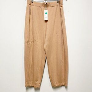 Eileen Fisher Cozy Brushed Terry Lantern Ankle Pant Size Large Terra Cotta NWT